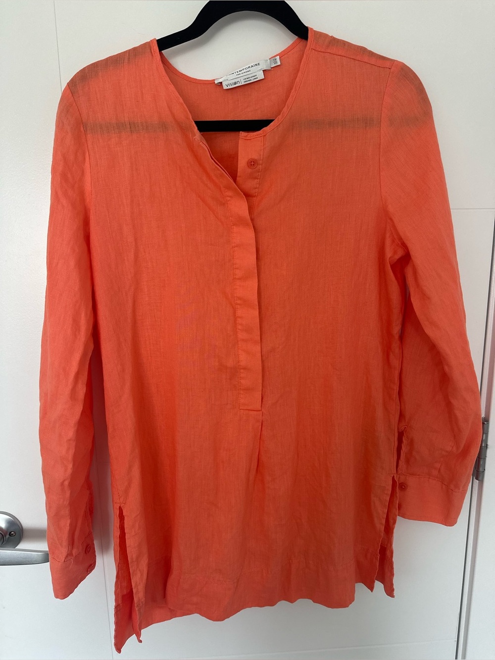 Contemporaine par Simons Organic Linen Blend Button-Front Blouse – XS